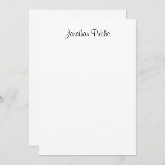 Nom de script manuscrit personnalisé Modèle élégan (Devant / Derrière)