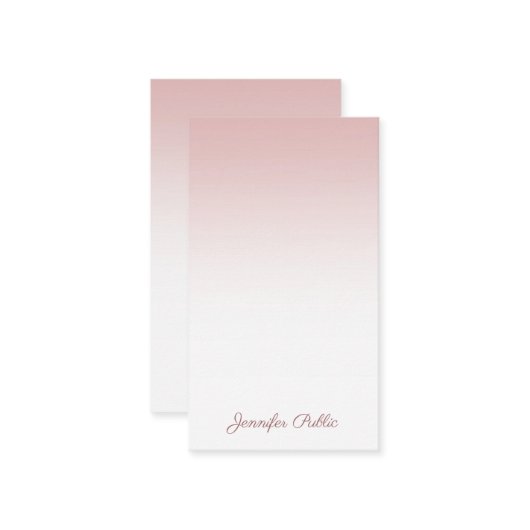 Nom de script manuscrit Rose Gold Elegant Modèle (Devant/Arrière en situation)