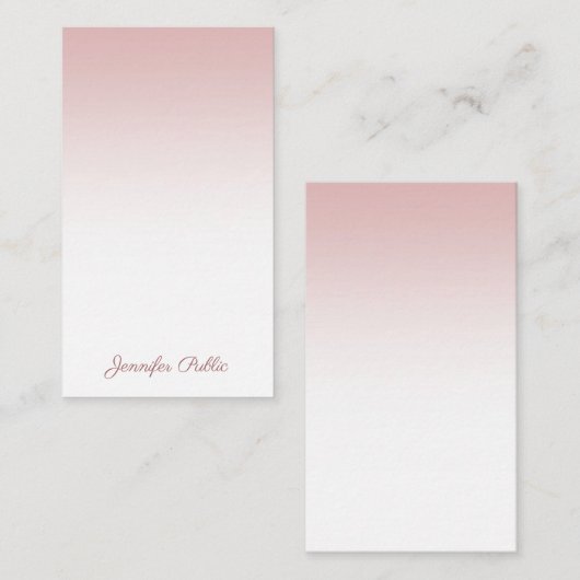 Nom de script manuscrit Rose Gold Elegant Modèle (Devant / Derrière)