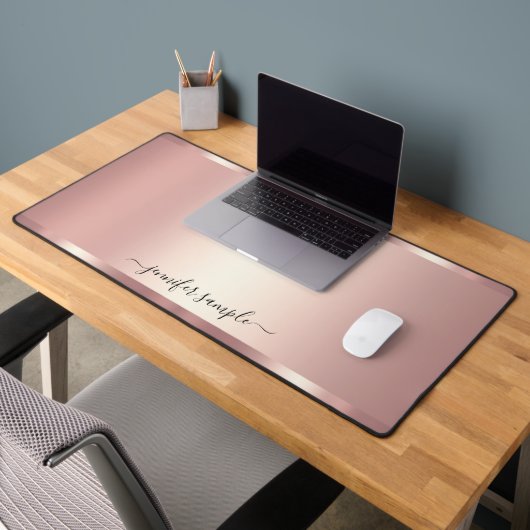 Nom de script manuscrit Rose Gold élégant moderne (Bureau 2)