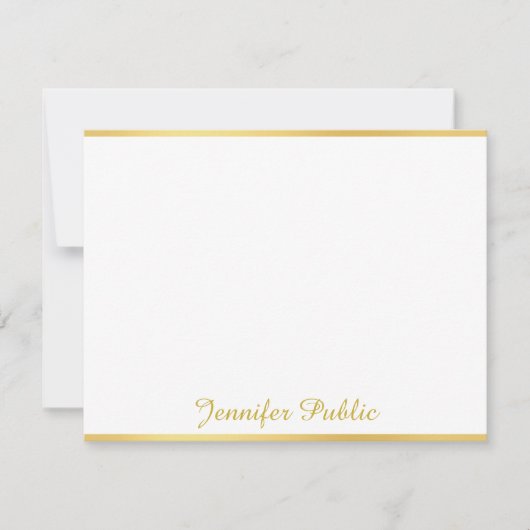 Nom de script manuscrit Texte Or Blanc Modèle (Devant)