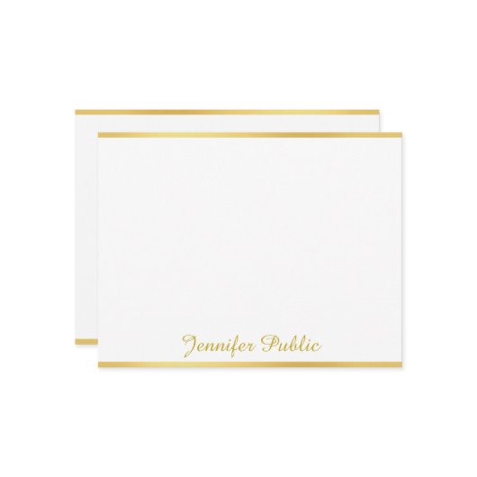 Nom de script manuscrit Texte Or Blanc Modèle (Devant/Arrière en situation)