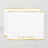 Nom de script manuscrit Texte Or Blanc Modèle (Devant / Derrière)