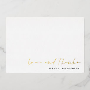 Nom de script Mariage Carte de remerciements luxe 