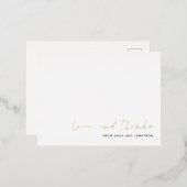 Nom de script Mariage Love Thanks Real Foil Carte  (Recto/Verso)