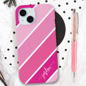 Nom de script mignon de fille motif rayures roses