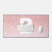 Nom de script monogramme avec paillettes rose girl (Clavier et souris)