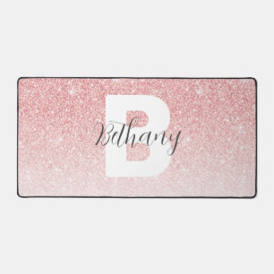 Nom de script monogramme avec paillettes rose girl