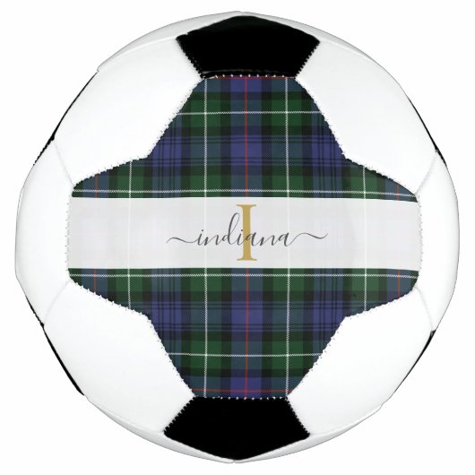 Nom de script monogrammé Carreaux Tartan violet ve (Devant)