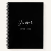 Nom de script noir Carnet minimal moderne (Devant)