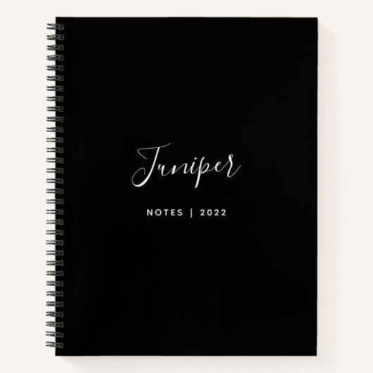 Nom de script noir Carnet minimal moderne (Devant)