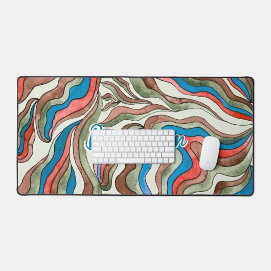 Nom de script ondulé bleu rouge vert rétro funky (Clavier et souris)