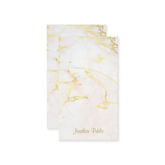 Nom de script or Marbre Modèle manuscrit (Devant/Arrière en situation)