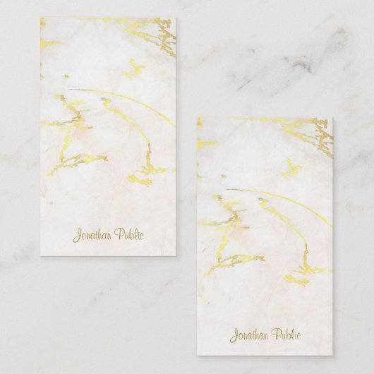 Nom de script or Marbre Modèle manuscrit (Devant / Derrière)