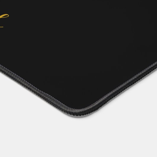 Nom De Script Or Moderne Sur Black Desk Mat (Coin)
