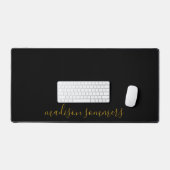 Nom De Script Or Moderne Sur Black Desk Mat (Clavier et souris)