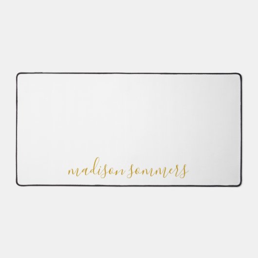 Nom De Script Or Moderne Sur White Desk Mat (Recto)