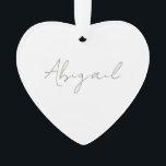 Nom de script personnalisé Acrylique cardiaque<br><div class="desc">Nom du script Simple Heart Ornament. Année sur le dos. Acrylique.</div>