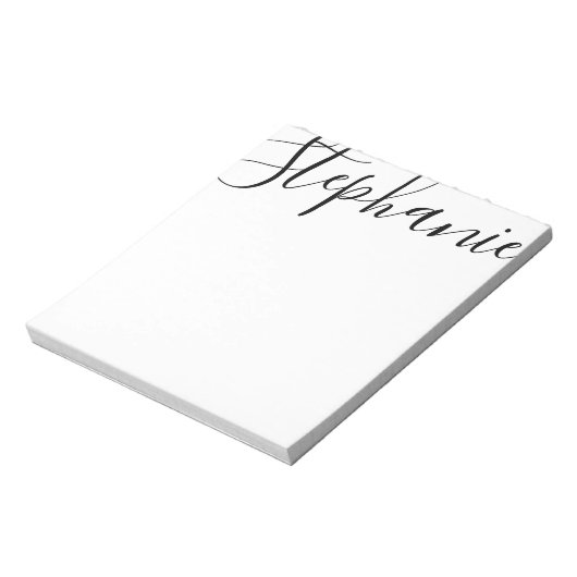 Nom de script personnalisé Bloc-notes noir et blan (Tourné)