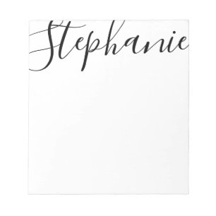 Nom de script personnalisé Bloc-notes noir et blan