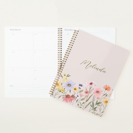 Nom de script personnalisé Fleurs sauvages aquarel (Devant avec enveloppe)