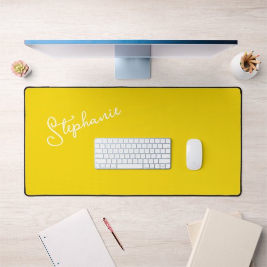 Nom de script personnalisé minimaliste jaune moder (Bureau 1)