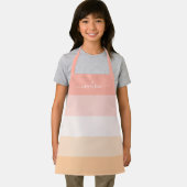 Nom de script rayé rose vif moderne enfant tablier (Insitu)
