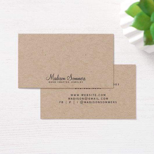 Nom de script simple Kraft Earring Cartes d'affich (Bureau)