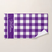 Nom de script Vérifications de buffle violet indig (Serviette à main)