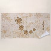 Nom de serviette de plage personnalisée Sea Turtle (Devant)