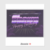 Nom de Shawn Prénom lila retro Sticker (Feuille)