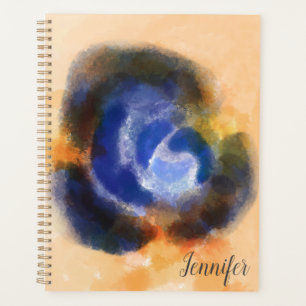 Nom de signature personnalisé Aquarelle bleue Flor