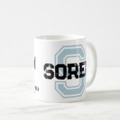Nom de Soren signifiant monogramme noir bleu tasse (Devant droit)