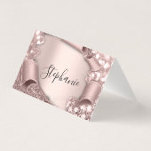 Nom de table Balise Rose Glam Parties scintillant  (Back)