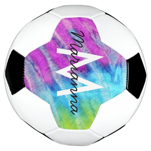 Nom de teinture Cyan Tie pourpre et initiale perso (Tourné)