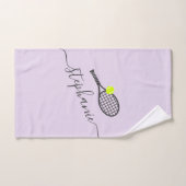 Nom de tennis personnalisé Clair violet (Serviette à main)