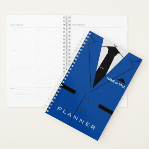 Nom de texte personnalisé Planner Costume bleu et
