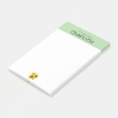 Nom de tournesol vert jaune Post-it Notes (Incliné)