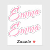 Nom décoratif Emma en rose x2 Sticker (Feuille)