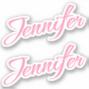 Nom décoratif Jennifer en rose x2 Sticker