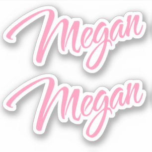 Nom décoratif mégan en rose x2 Sticker