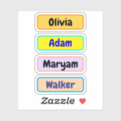 Nom d'enfant étanche Étiquettes, Nom Stickers Pour (Feuille)