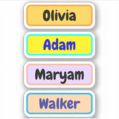 Nom d'enfant étanche Étiquettes, Nom Stickers Pour (Devant)