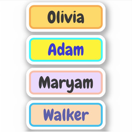 Nom d'enfant étanche Étiquettes, Nom Stickers Pour (Devant)