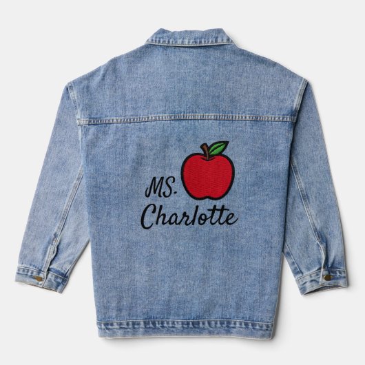 Nom d'enseignant personnalisé Pomme Rouge Quart (Verso)