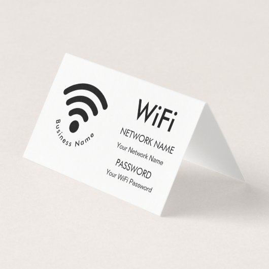 Nom d'entreprise personnalisé Détails Wifi Blanc (Front)