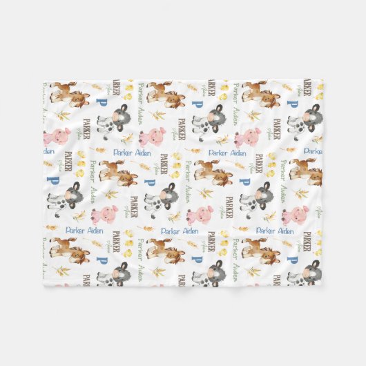 Nom des animaux de ferme Couverture de répétition  (Devant (Horizontal))