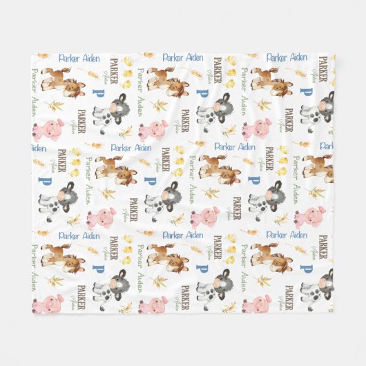 Nom des animaux de ferme Couverture de répétition  (Devant (Horizontal))