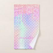 Nom des écailles de sirène rose holographique (Serviette à main)