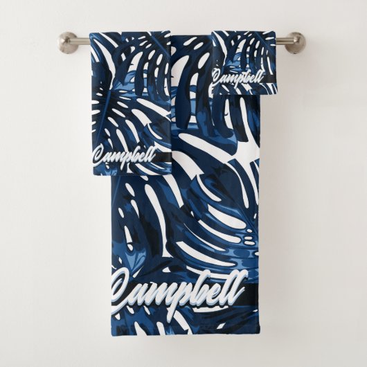 Nom des Feuilles de la Marine Tropicale Blue White (En situation)